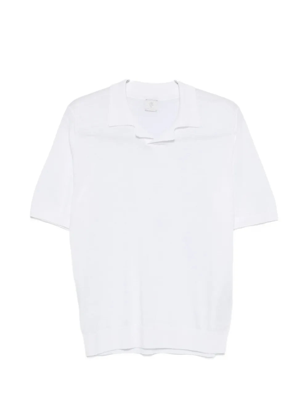 Cotton-Linen Knit Polo — White