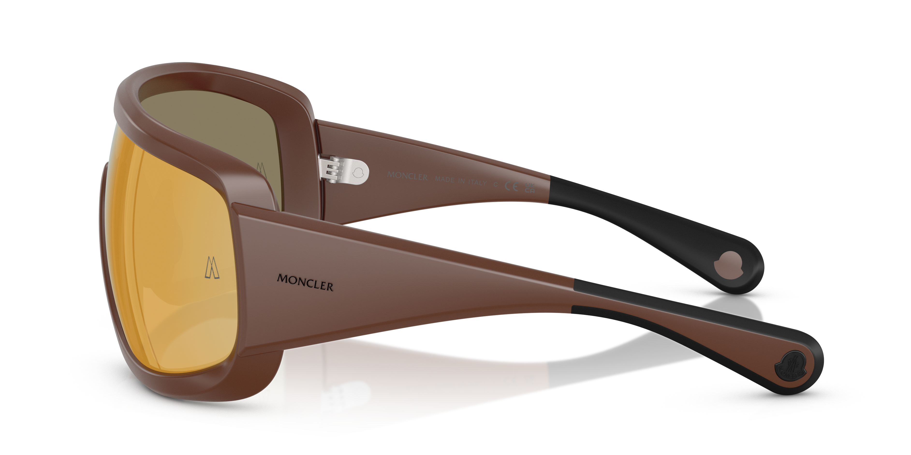 Moncler Unisex Moncler ME8003 SNOWSEEKER 50205A Gafas de sol Inyectado Marrón Marrón Cuadrada Espejo