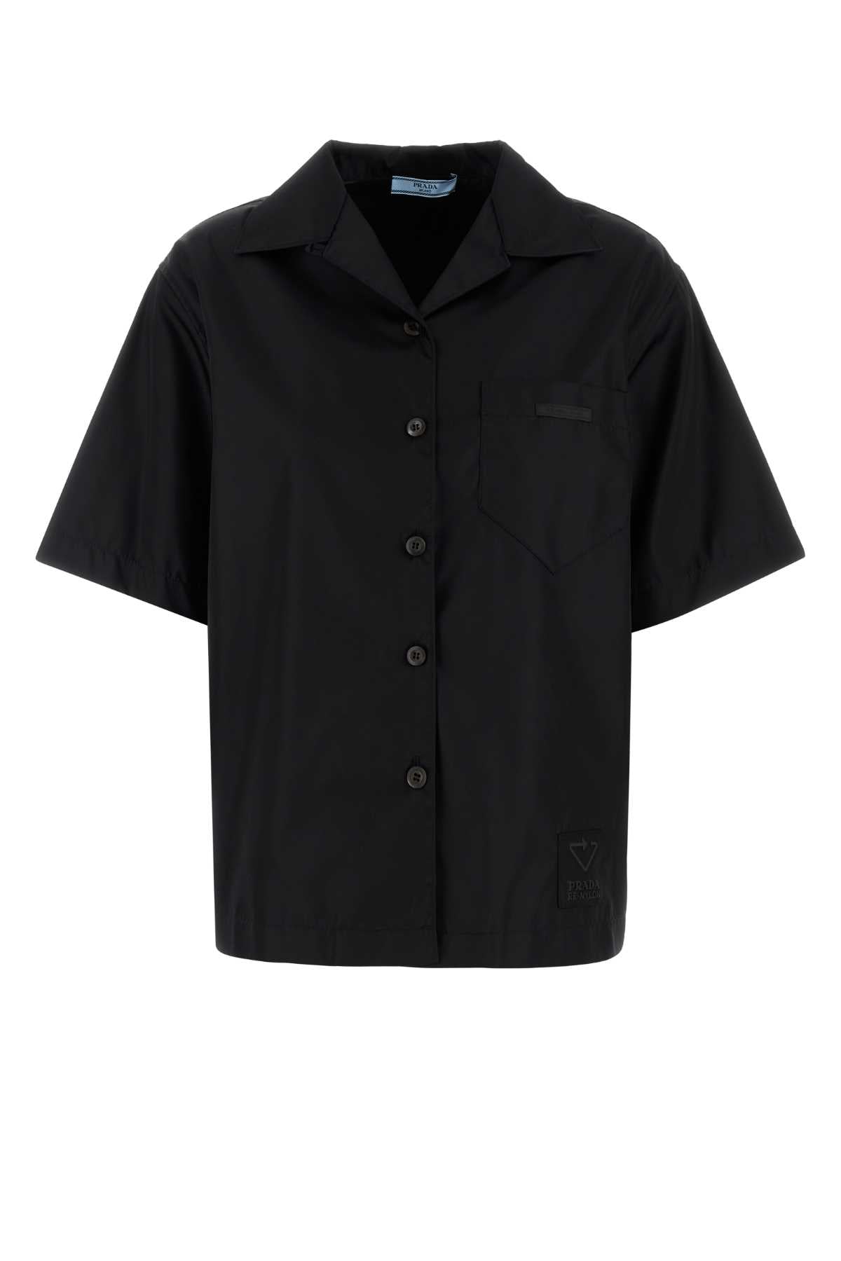 Recycled Polyamide Gabardine Shirt — Black