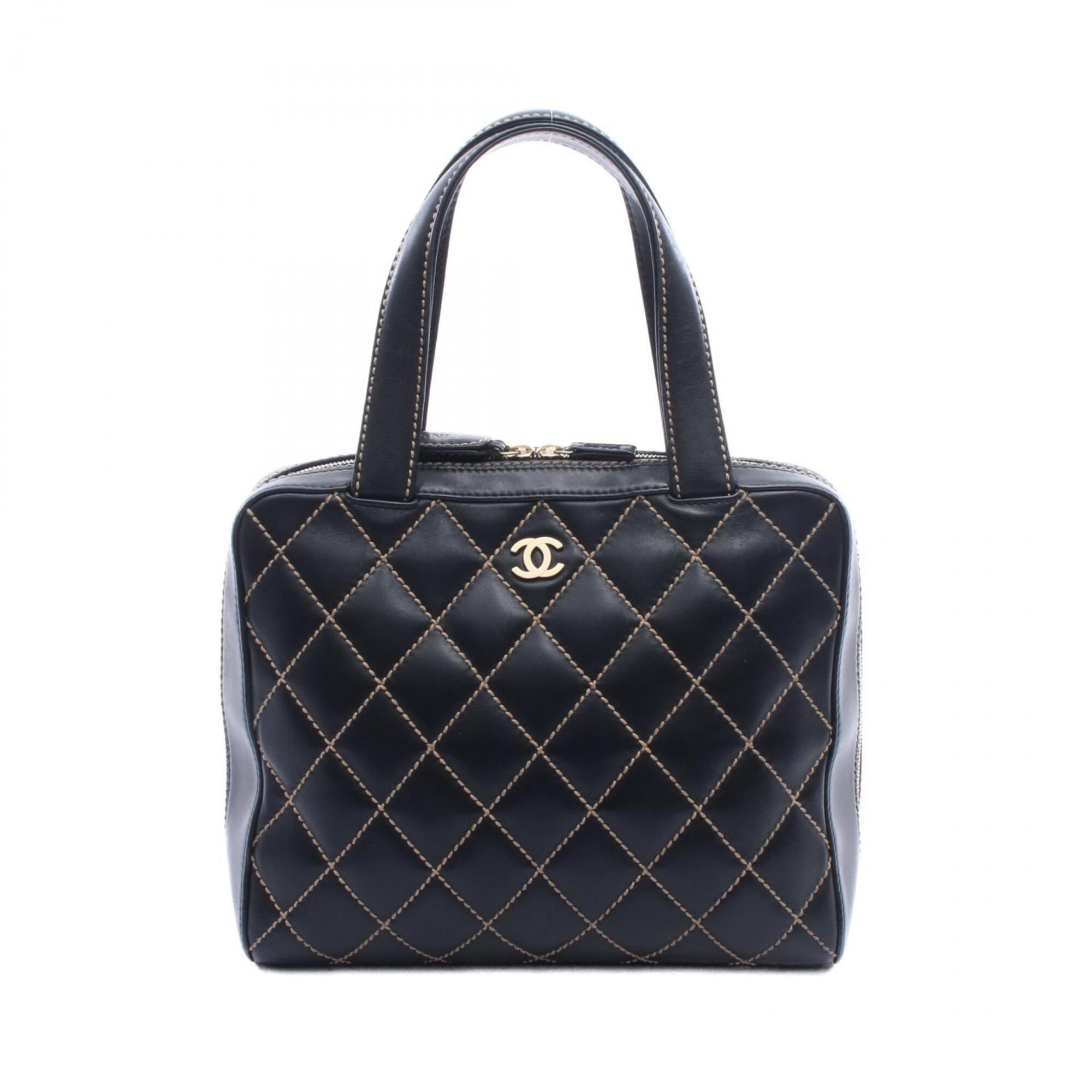 Chanel Black Leather Handbag Tote Bag Pre-Owned