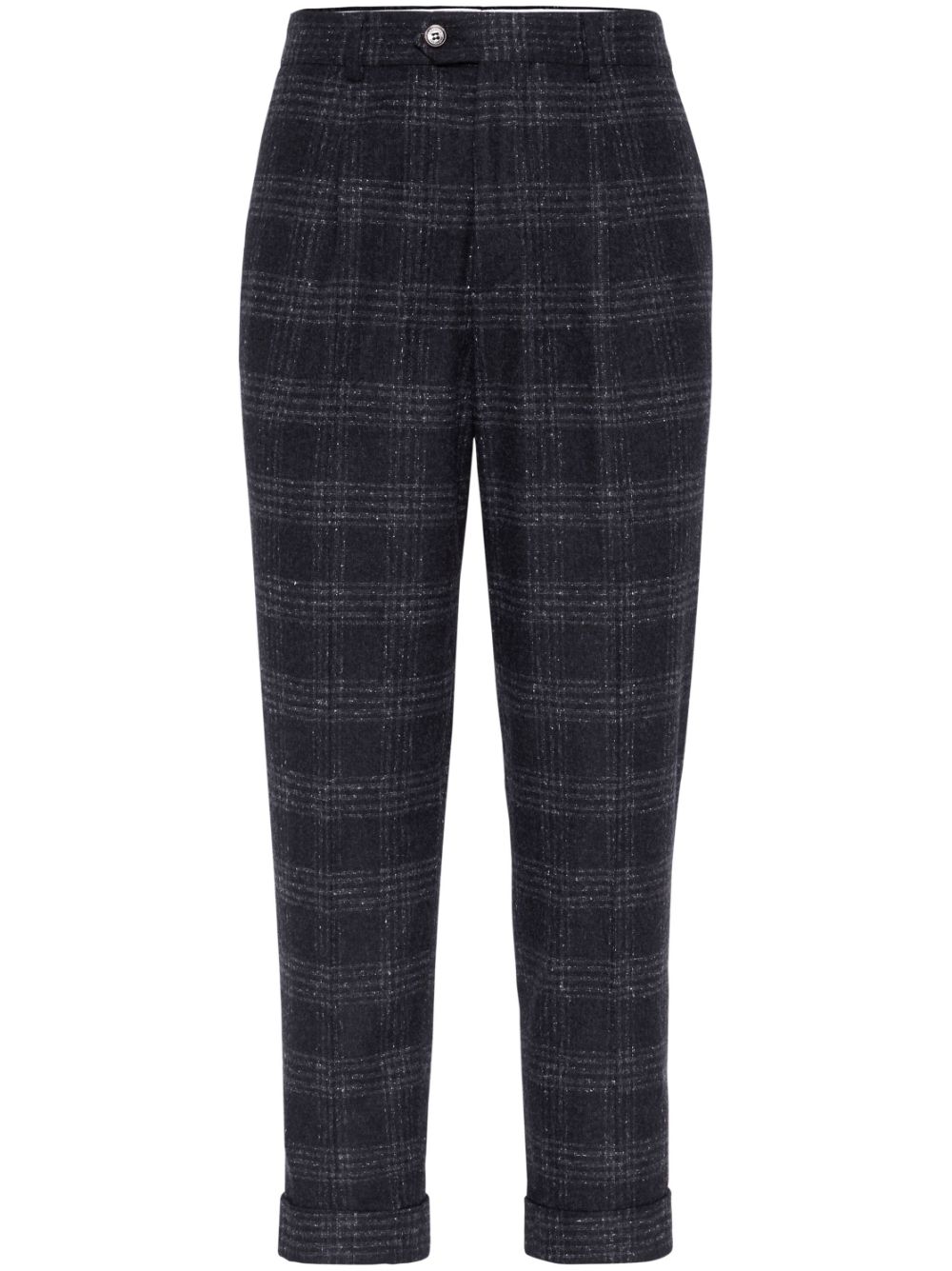 Check-pattern trousers - Black