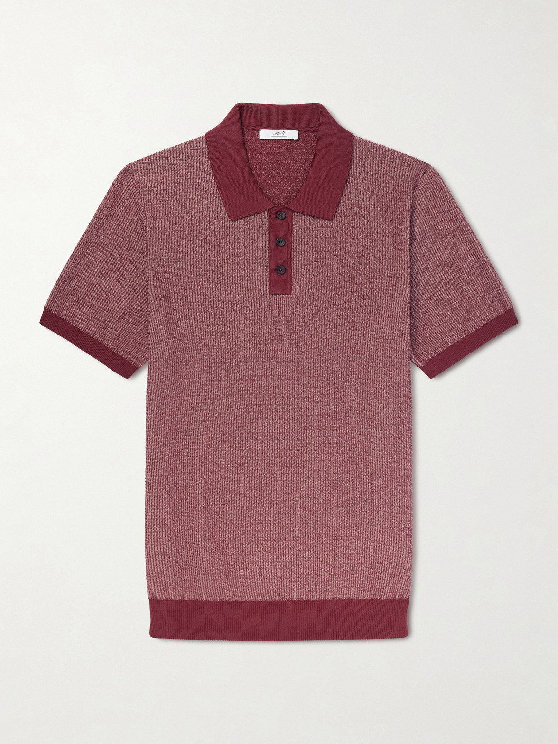 Honeycomb-Knit Silk and Cotton-Blend Polo Shirt - Men - Red
