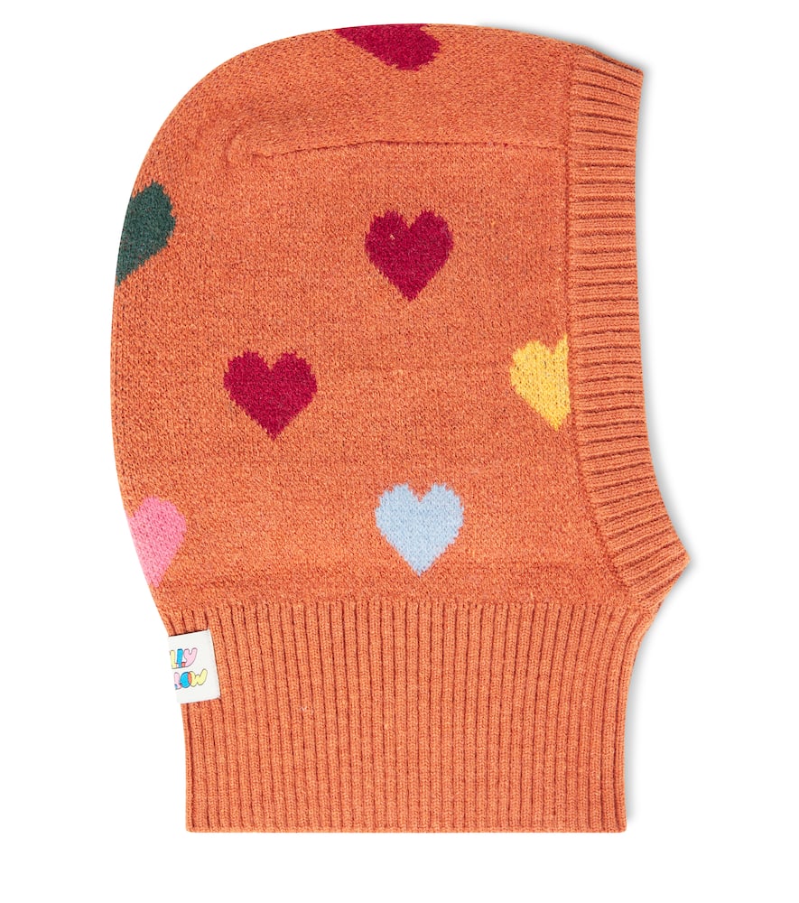 Heart knitted hood