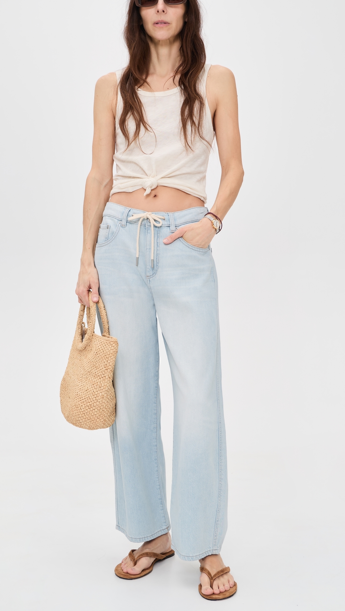 Taylor Petite Relaxed Barrel Jeans Poolside Aura