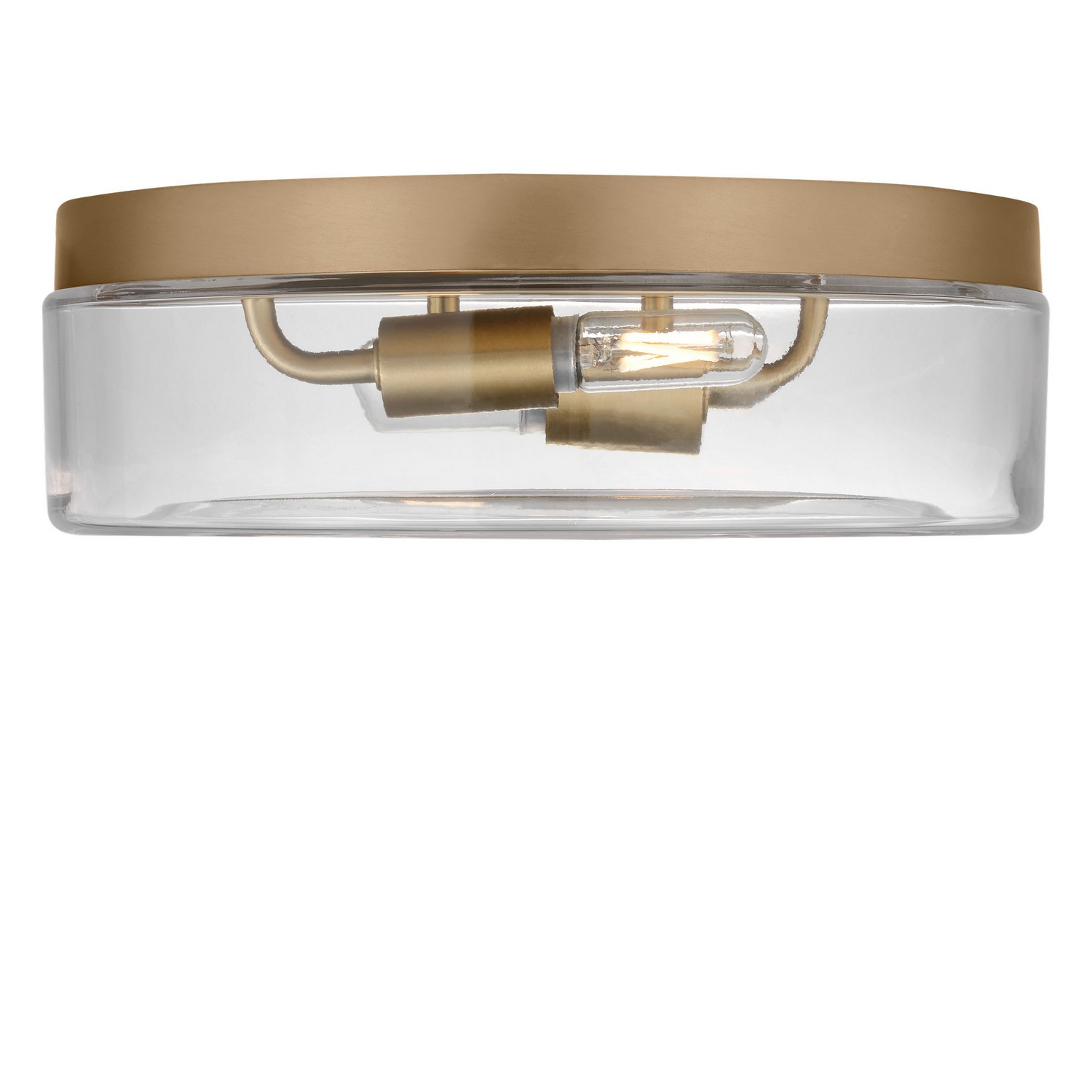 Satin Brass Flush Mount from the Rhett Collection