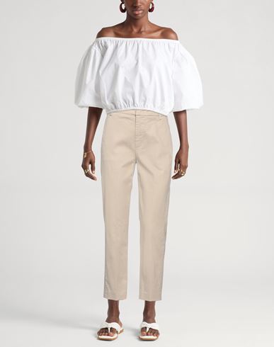 Dondup Woman Pants Beige Size 24 Cotton, Elastane