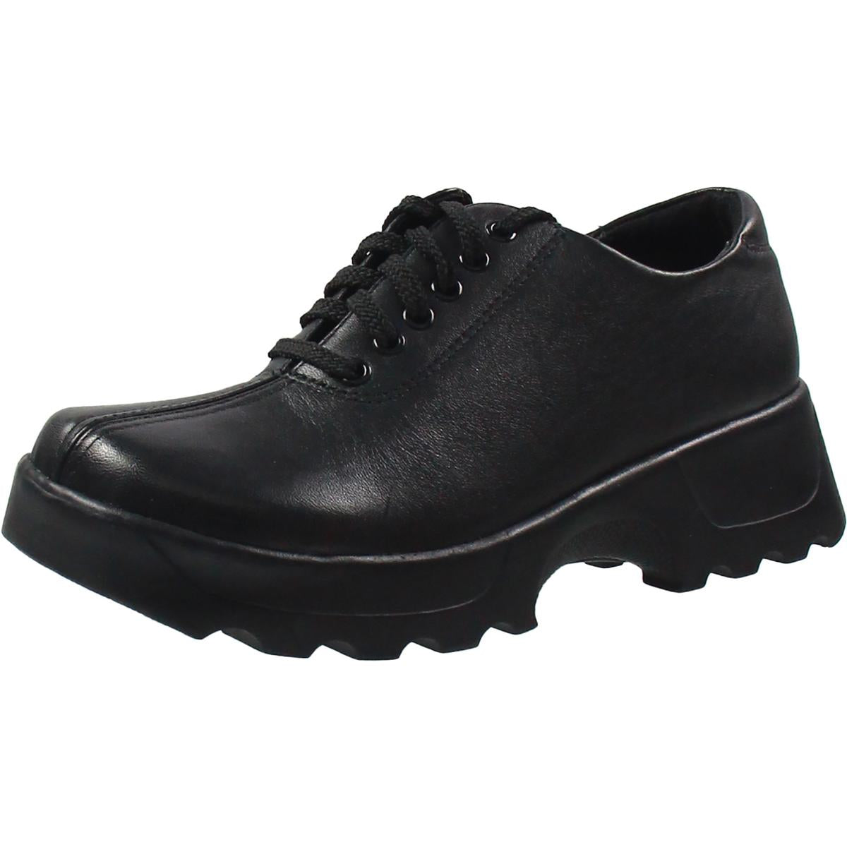 Womens Lace-Up Leather Oxfords