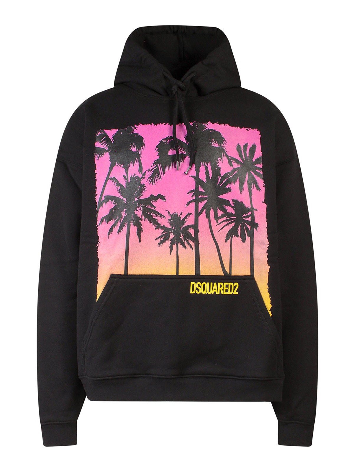 Cotton sweatshirt with multicolor maxi print