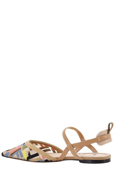 Fendi Colibri Lite Mesh Slingback Flats