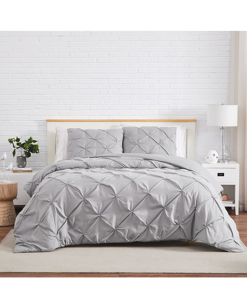 Pintuck Microfiber Duvet Cover Set