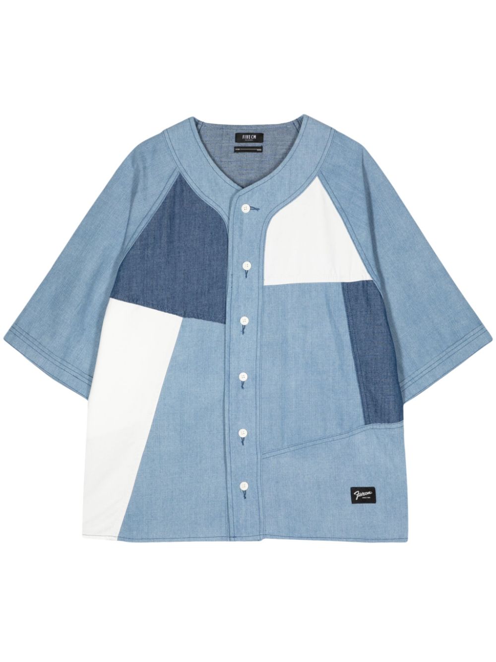 Logo-print denim shirt - Blue