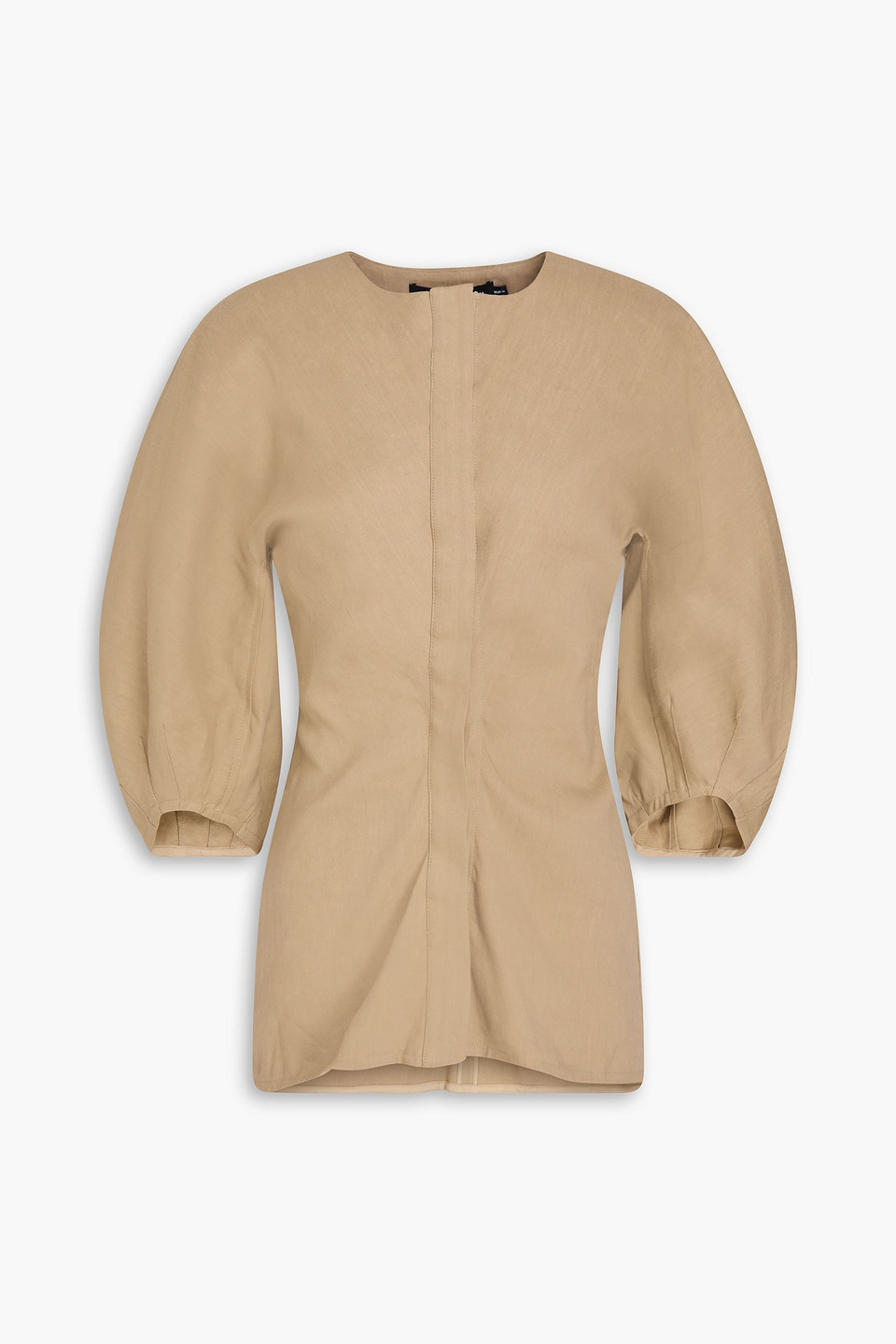 Reagan linen-blend twill top - Neutral - US 4