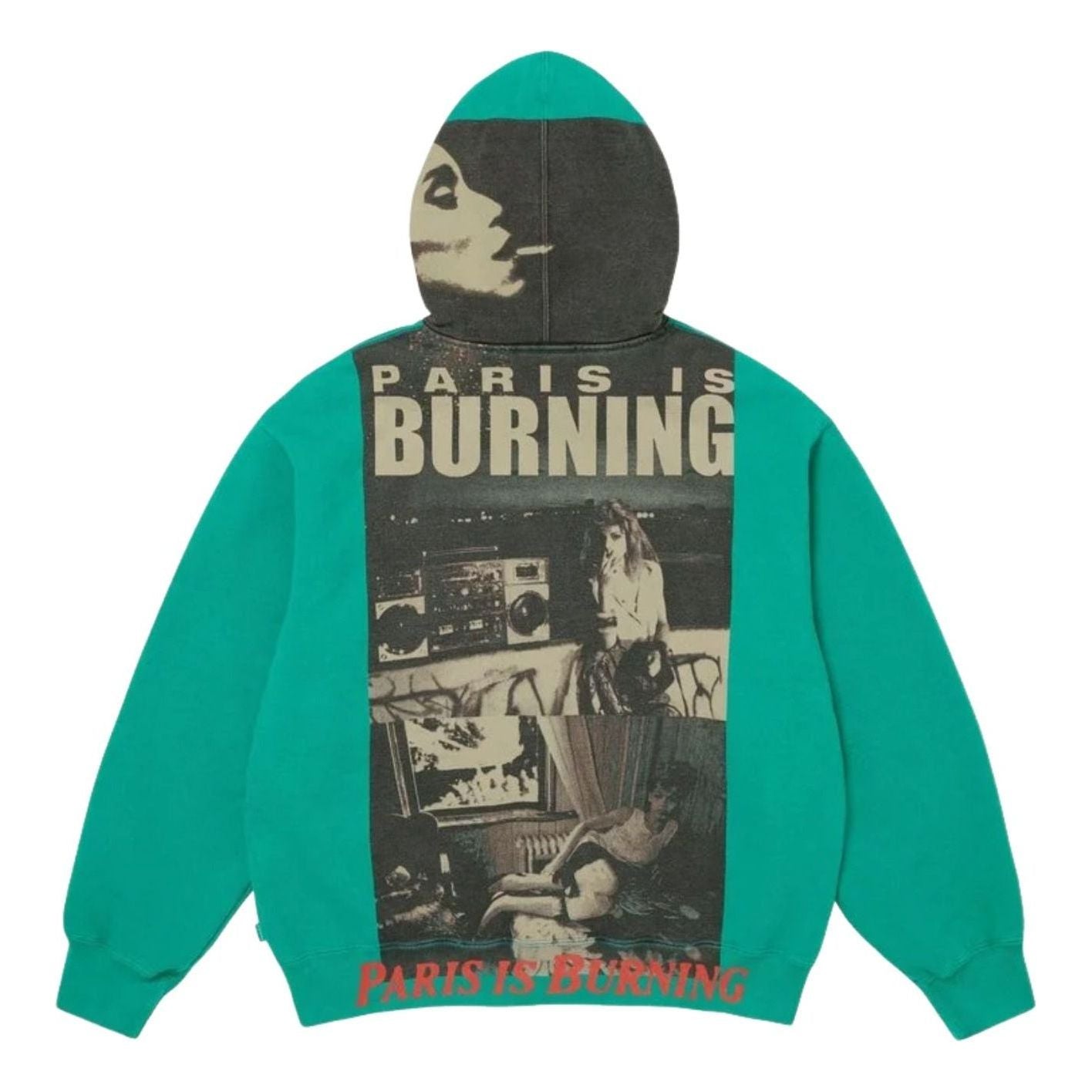 SS26 Paris Is Burning Zip Up Hooded Sweatshirt 'Teal'