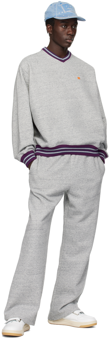 Acne Studios Gray V-Neck Sweater