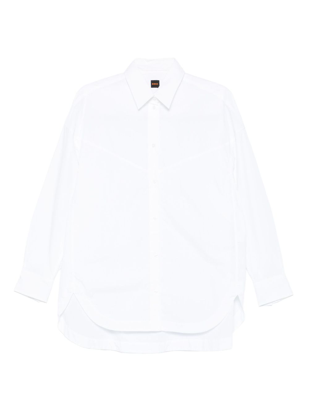 Curved-hem cotton shirt - White