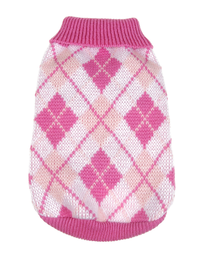 Argyle Style Ribbed Fashion Pet Sweater