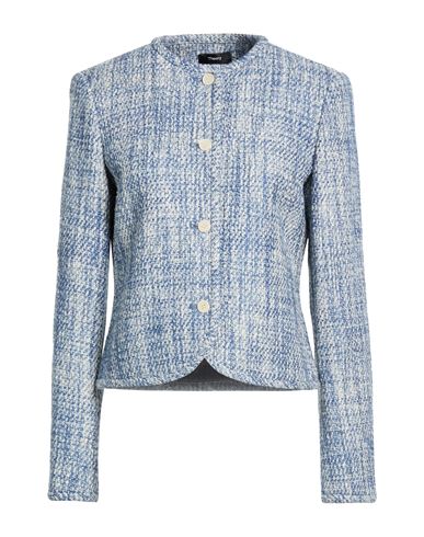 Woman Jacket Slate blue Size 14 Cotton, Acrylic, Polyamide