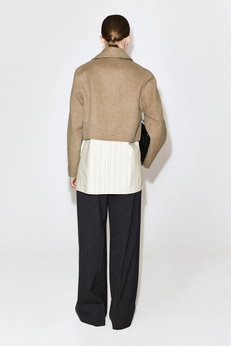 Oversized Cropped Double-Faced Wool Jacket
