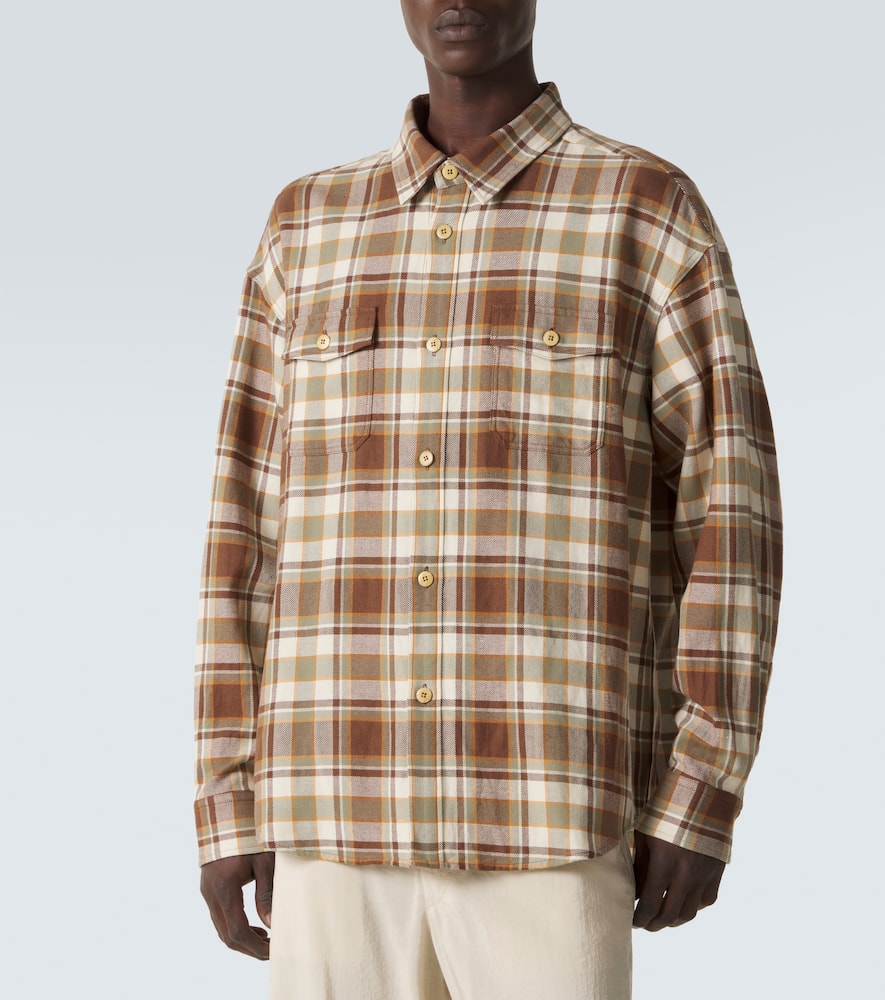 Lumber plaid wool and linen shirt