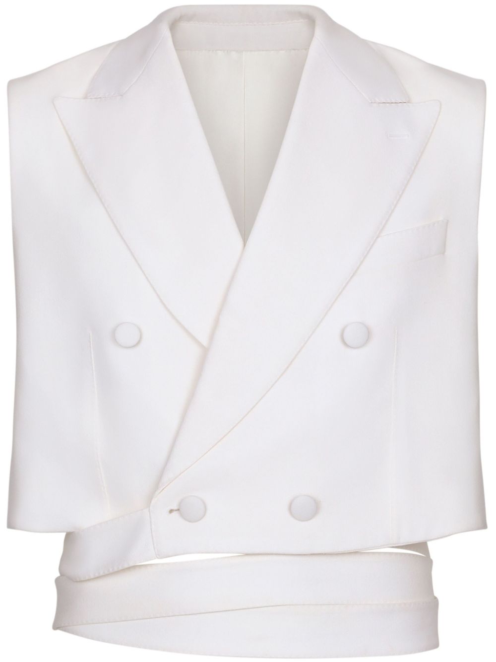 Double-breasted wool waistcoat - White