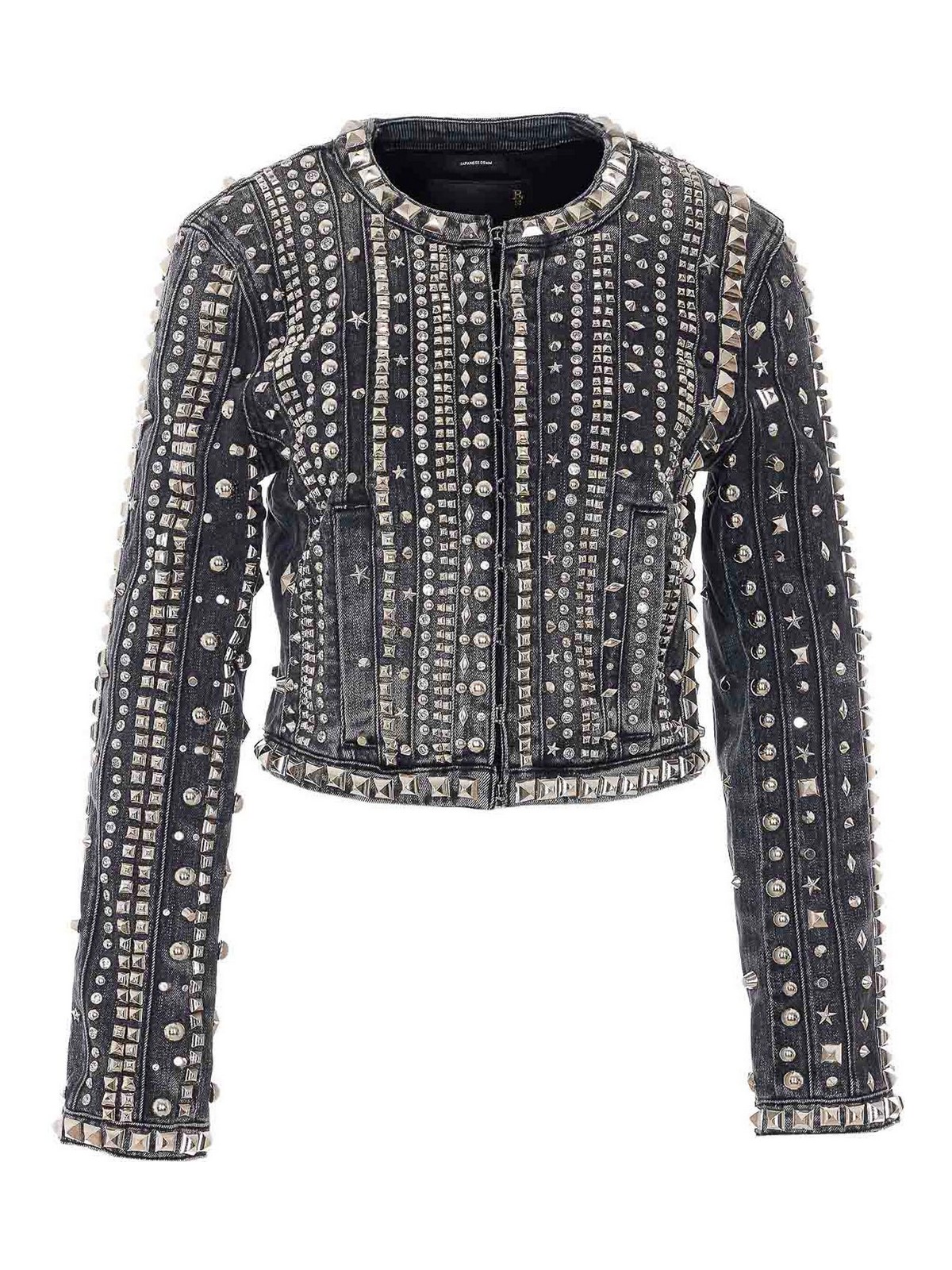 Black Studded Hook Denim Jacket