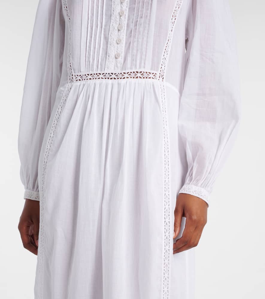 Gisela lace-trimmed cotton maxi dress