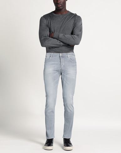 Man Jeans Grey Size 33 Cotton, Elastane