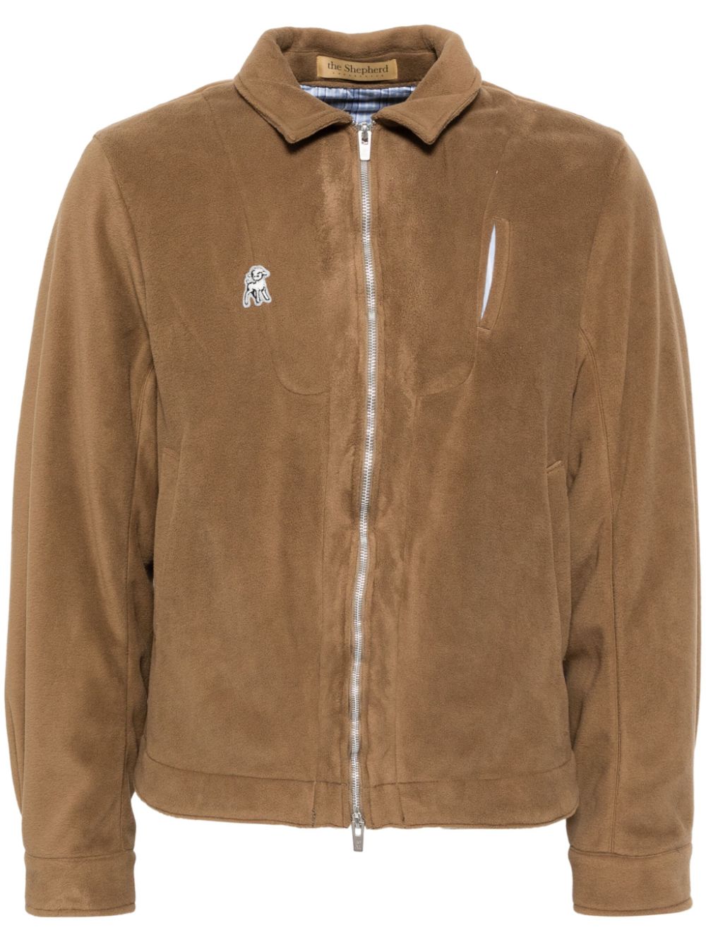 Appliqué logo shirt jacket - Green