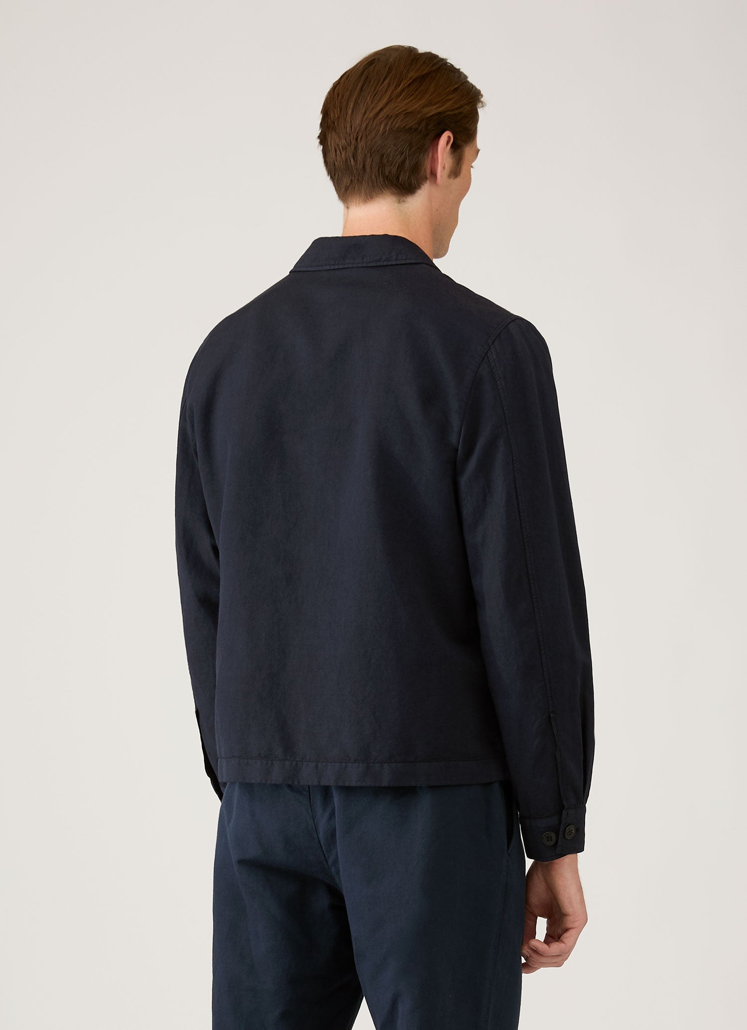 Men's Cotton Linen Jacket in Navy XL