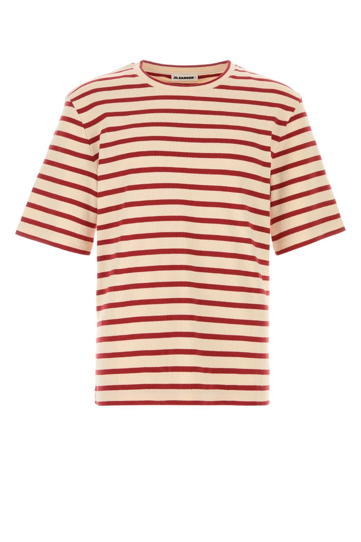 Striped Cotton T-Shirt — Red