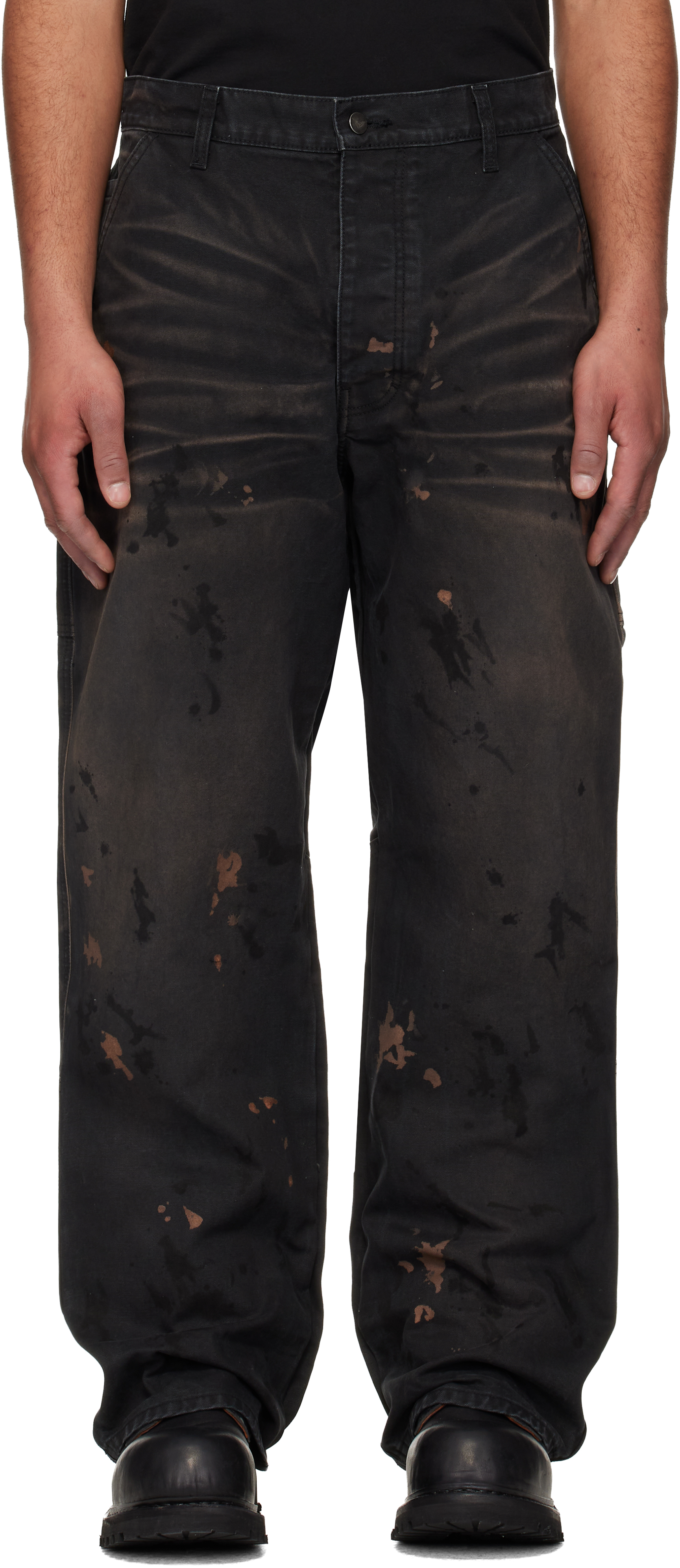 Black Underground Painter Trousers