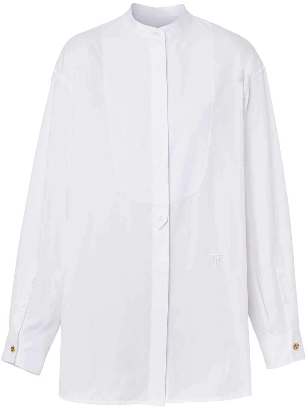 Monogram-motif cotton shirt - White