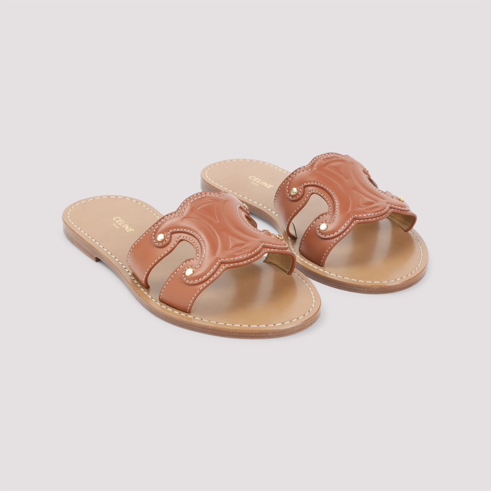 Tan Slip On Sandals