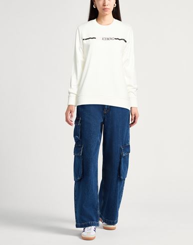 Woman Sweatshirt White Size S Cotton