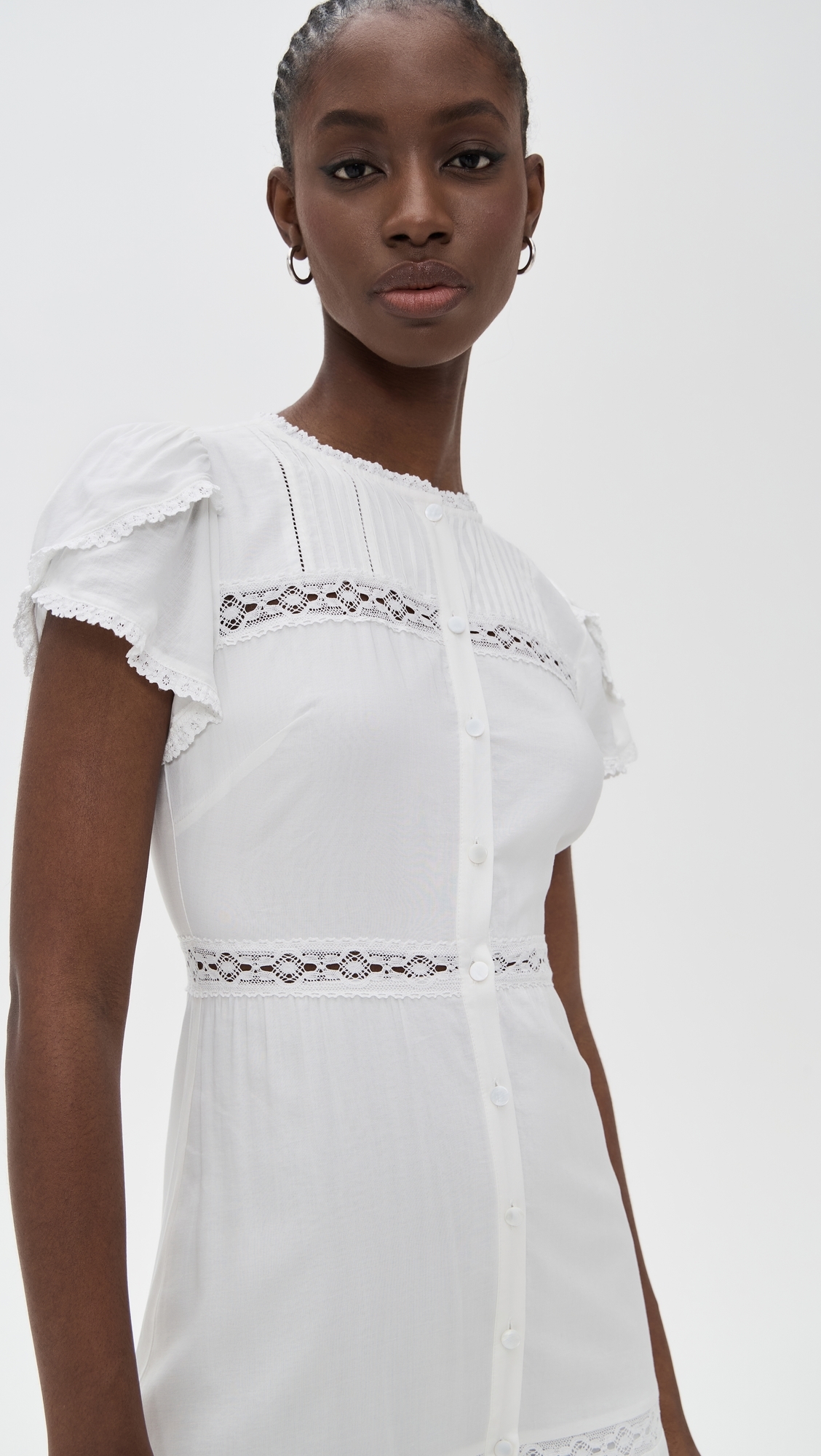 Reformation Zebrina Voile Dress White