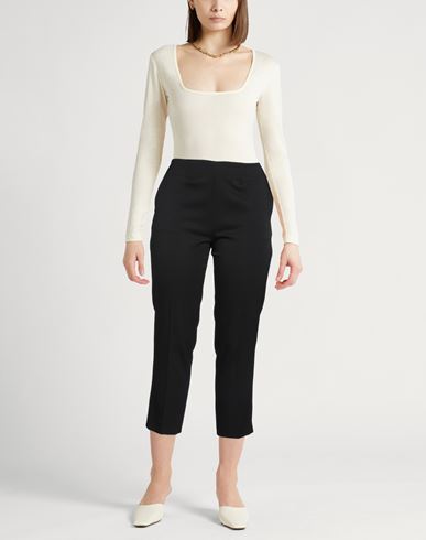 Woman Pants Black Size 10 Polyester, Virgin Wool, Elastane