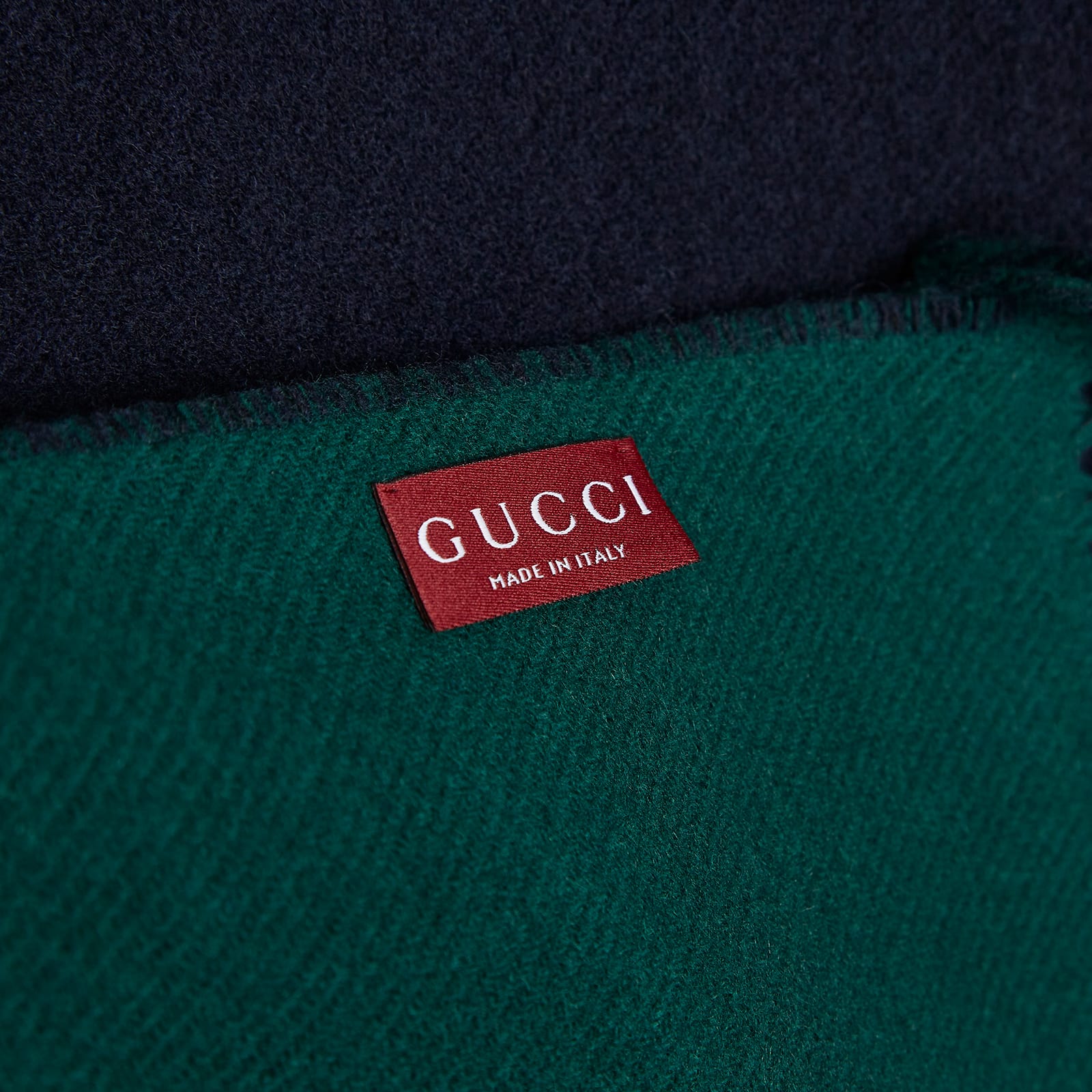 Men's GG Jacquard Scarf in Navy/Green 