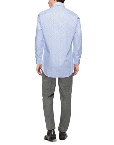 Man Shirt Azure Size 16 Cotton