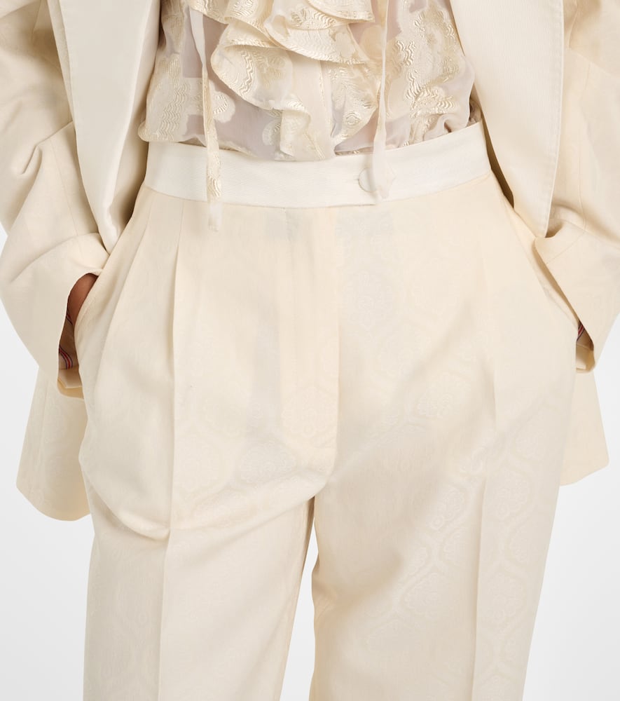 Cotton and wool straight pants