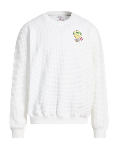 Man Sweatshirt White Size XL Polyester, Cotton, Elastane, Acrylic, Viscose