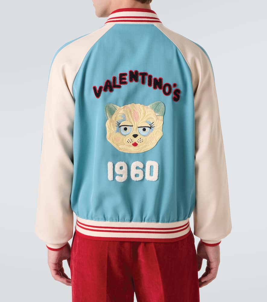 Logo virgin wool varsity jacket