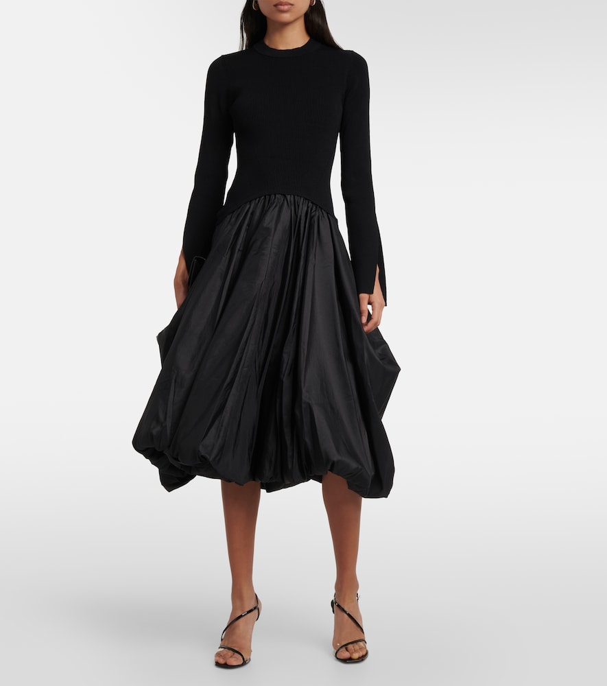 Kenlie taffeta-trimmed midi dress