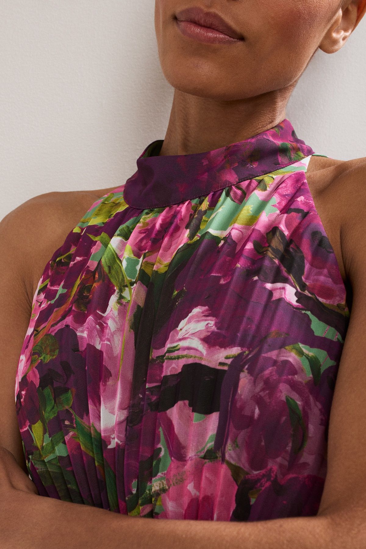 Phase Eight Women's Dahlia Printed Maxi Dress in Fuchsia