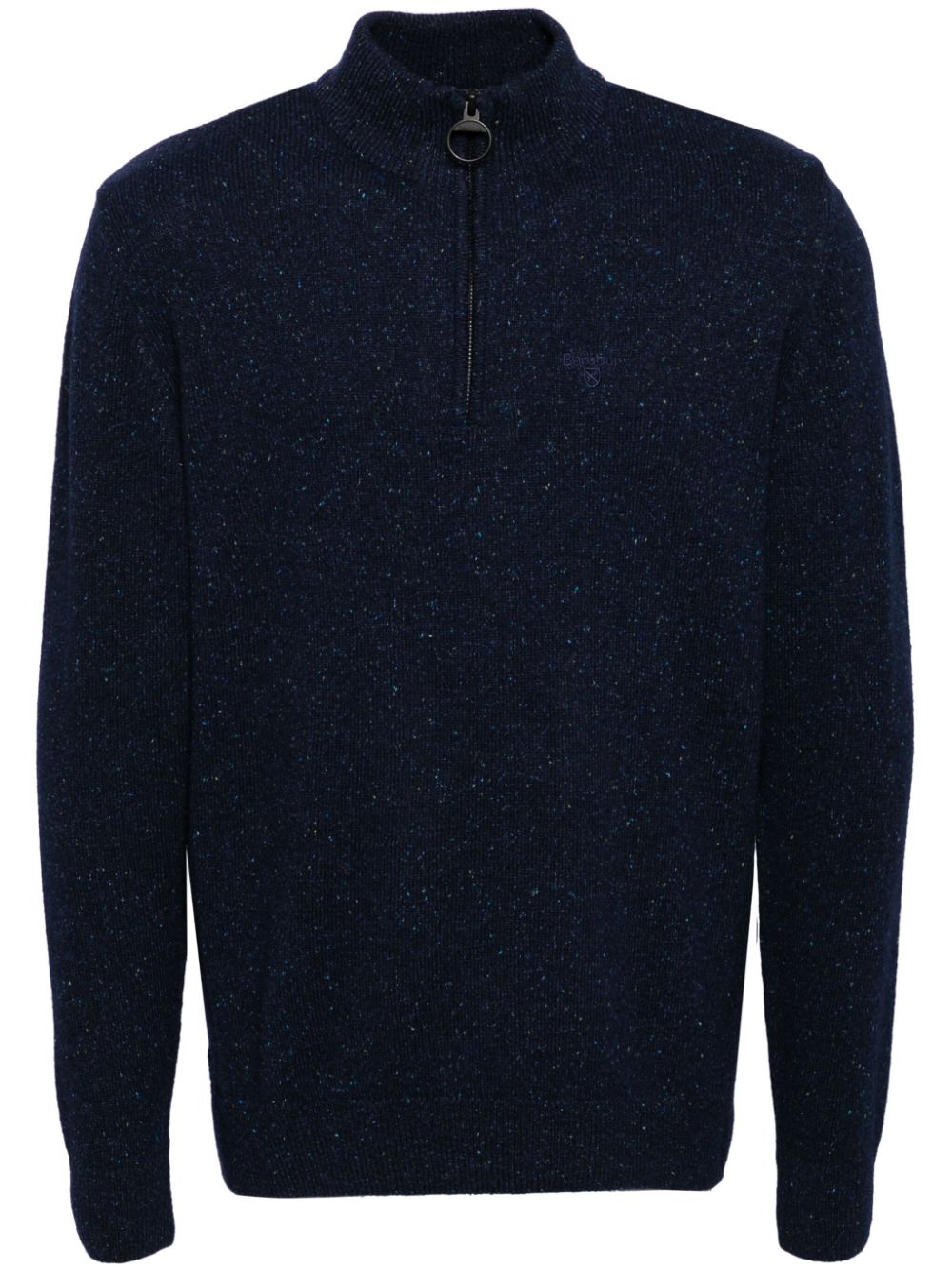 Long-sleeved half-zip jumper - Green
