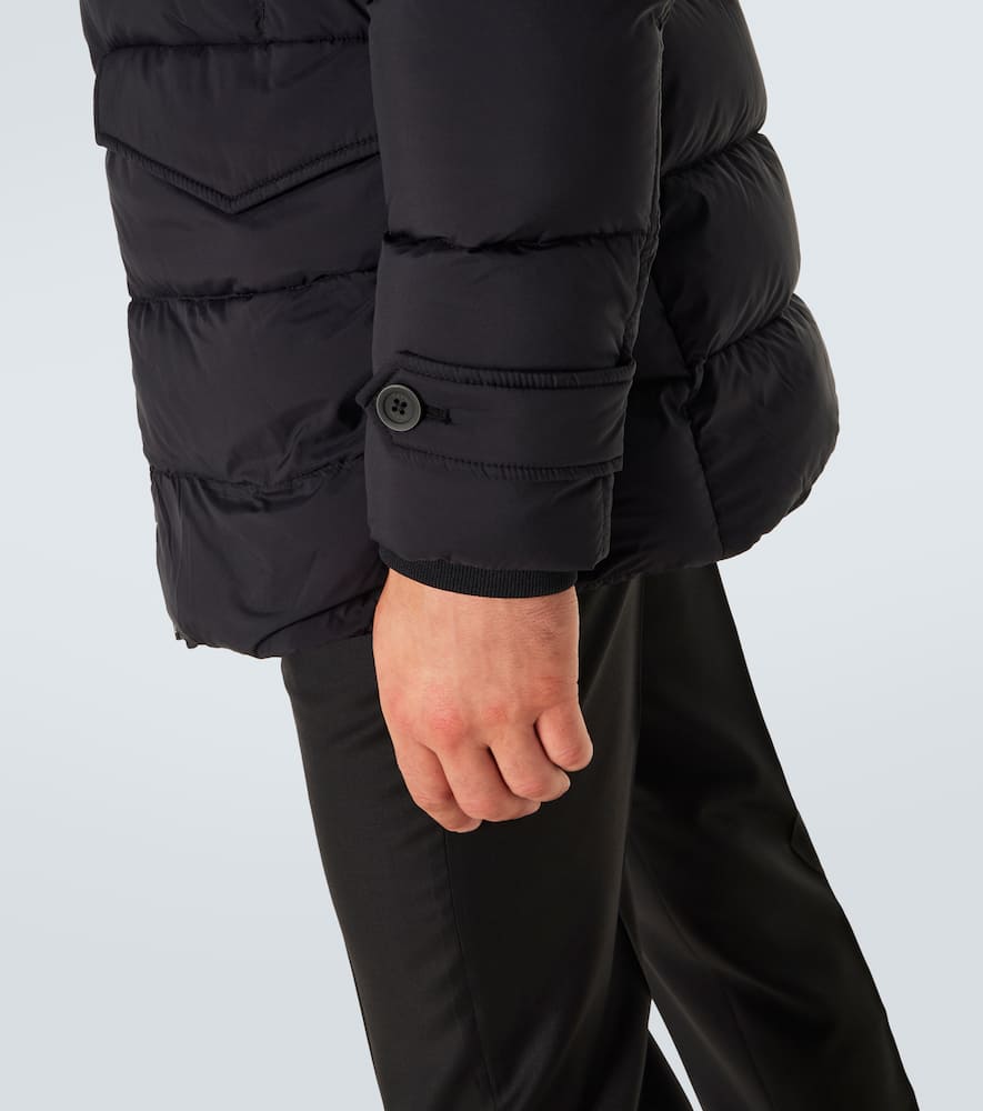 Hooded down-paneled jacket