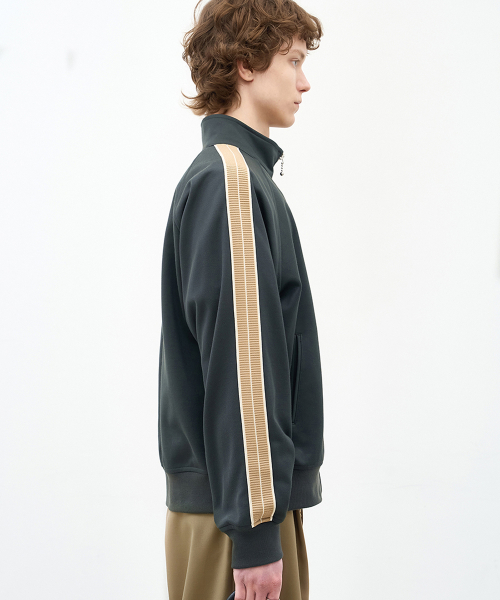 Jacquard Jersey Track Jacket Khaki