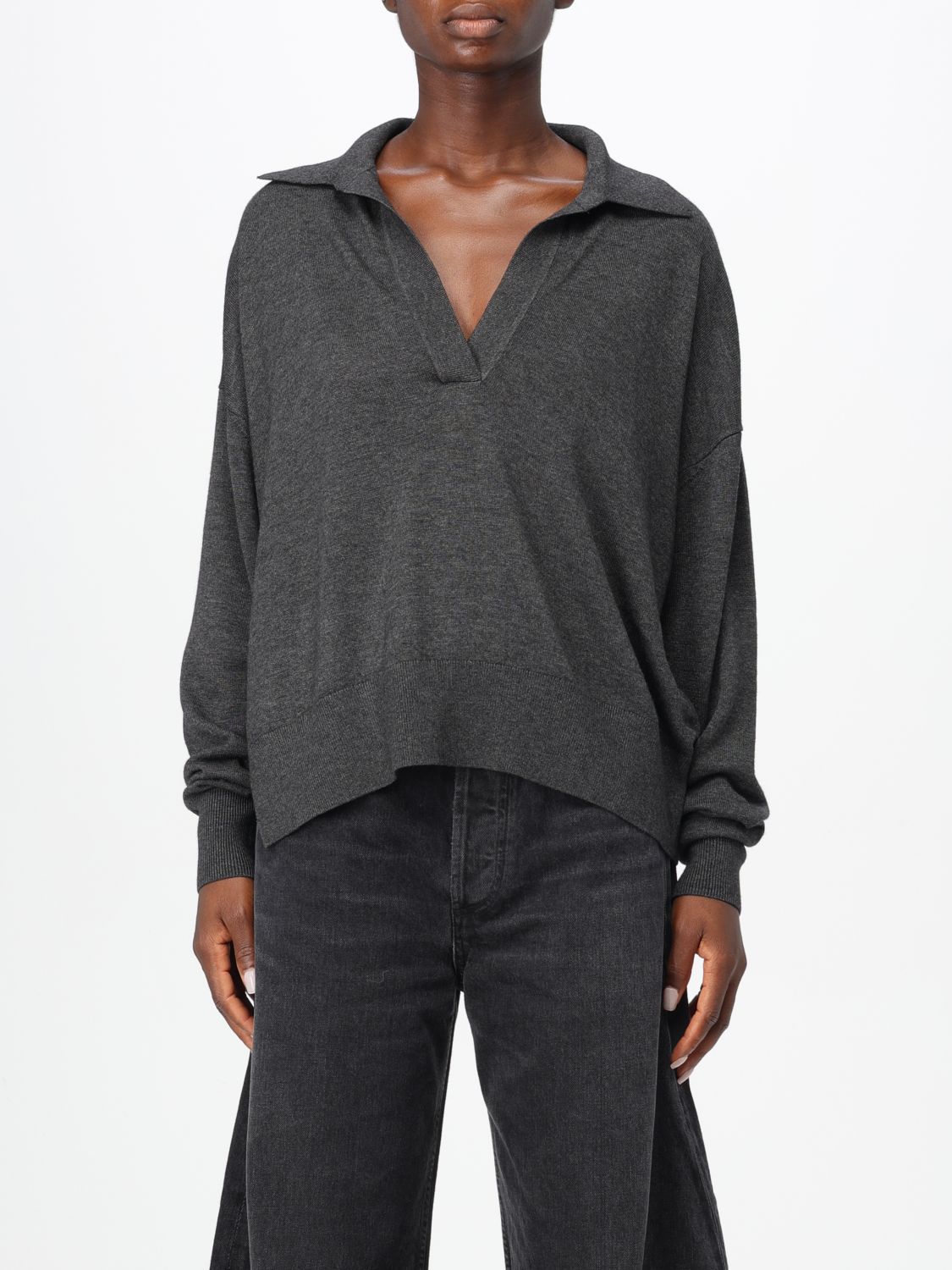 Galix spread-collar jumper - Brown