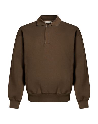 Man Sweatshirt Khaki Size S Cotton