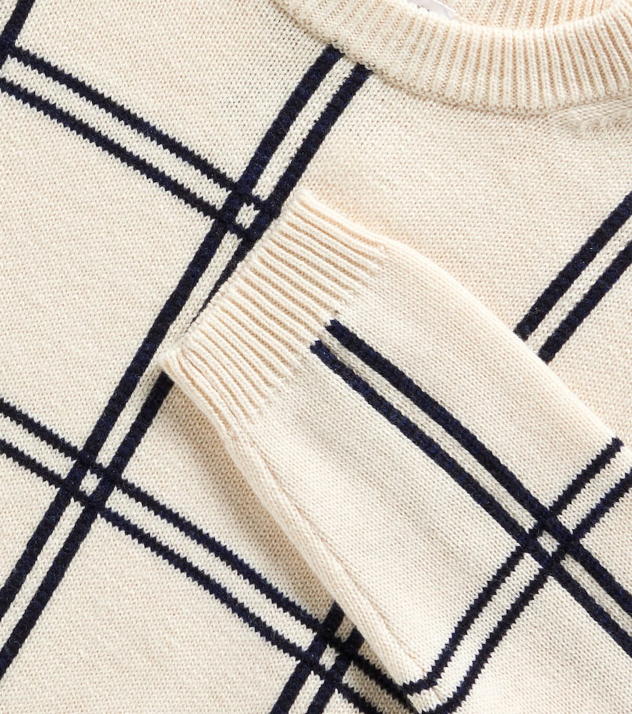 Bonpoint Erwin checked wool and cotton sweater