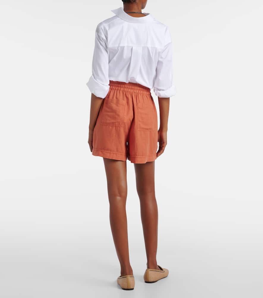 Linen and cotton Bermuda shorts